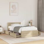 vidaXL Rám postele s čelom Dub sonoma 80 x 200 cm Kompozitné drevo