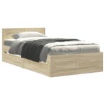 vidaXL Rám postele s čelom Dub sonoma 80 x 200 cm Kompozitné drevo – Obrázok 2