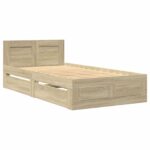 vidaXL Rám postele s čelom Dub sonoma 80 x 200 cm Kompozitné drevo – Obrázok 3