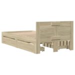 vidaXL Rám postele s čelom Dub sonoma 80 x 200 cm Kompozitné drevo – Obrázok 7