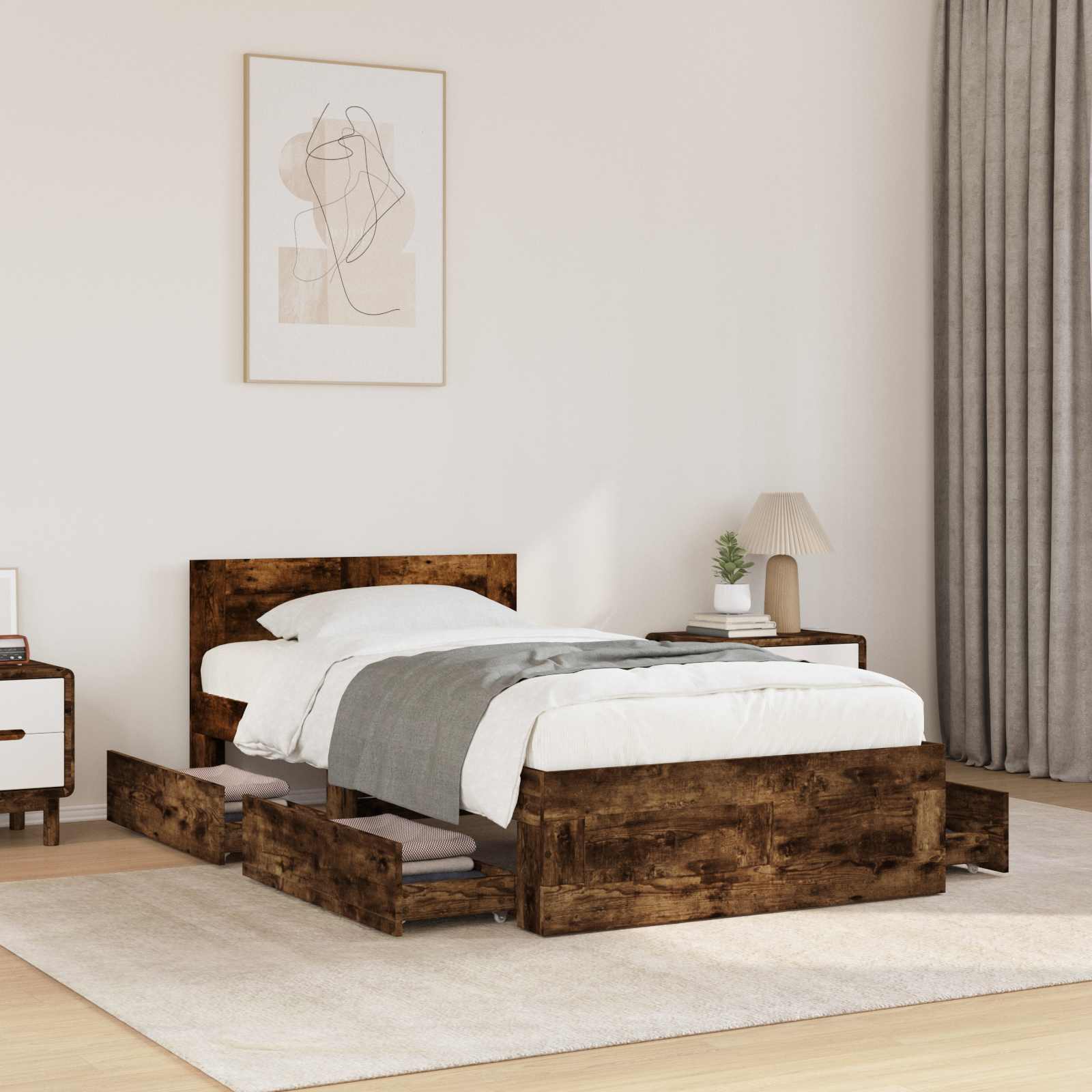 3429679_1.jpg vidaXL Rám postele s čelom Dymový dub 80 x 200 cm Kompozitné drevo – Obrázok 1