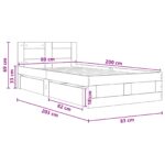 vidaXL Rám postele s čelom Dymový dub 80 x 200 cm Kompozitné drevo – Obrázok 11