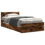 vidaXL Rám postele s čelom Dymový dub 80 x 200 cm Kompozitné drevo – Obrázok 2