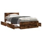 vidaXL Rám postele s čelom Dymový dub 80 x 200 cm Kompozitné drevo – Obrázok 9