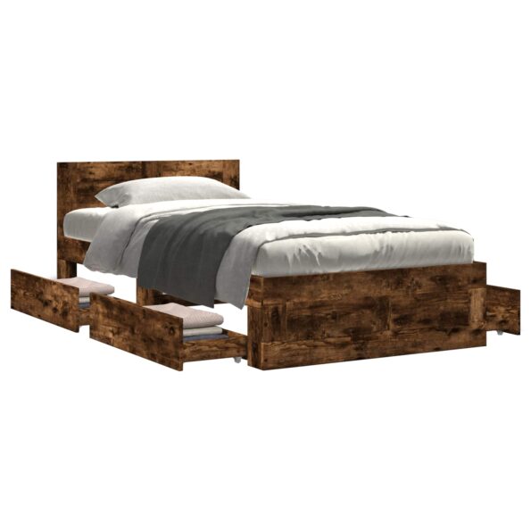 vidaXL Rám postele s čelom Dymový dub 80 x 200 cm Kompozitné drevo – Obrázok 9