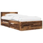 vidaXL Rám postele s čelom Staré drevo 80 x 200 cm Kompozitné drevo