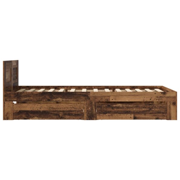 vidaXL Rám postele s čelom Staré drevo 80 x 200 cm Kompozitné drevo – Obrázok 5