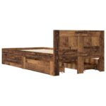 vidaXL Rám postele s čelom Staré drevo 80 x 200 cm Kompozitné drevo – Obrázok 6