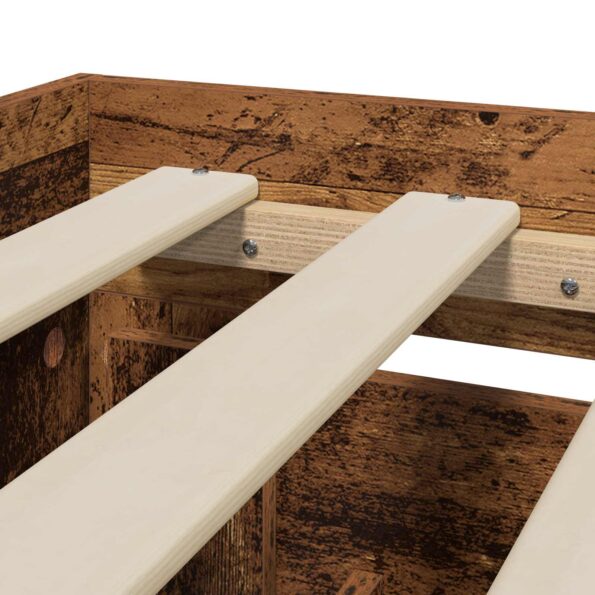 vidaXL Rám postele s čelom Staré drevo 80 x 200 cm Kompozitné drevo – Obrázok 7