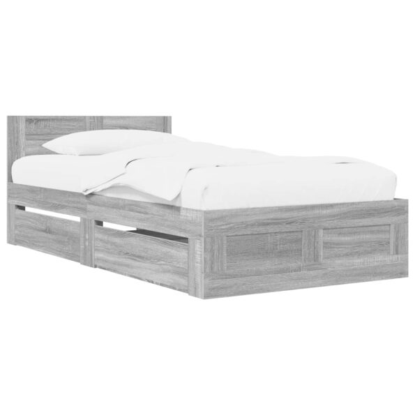 vidaXL Rám postele s čelom Sivý Sonoma 80 x 200 cm Kompozitné drevo – Obrázok 2