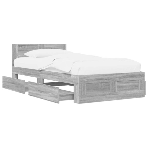 vidaXL Rám postele s čelom Sivý Sonoma 80 x 200 cm Kompozitné drevo – Obrázok 4