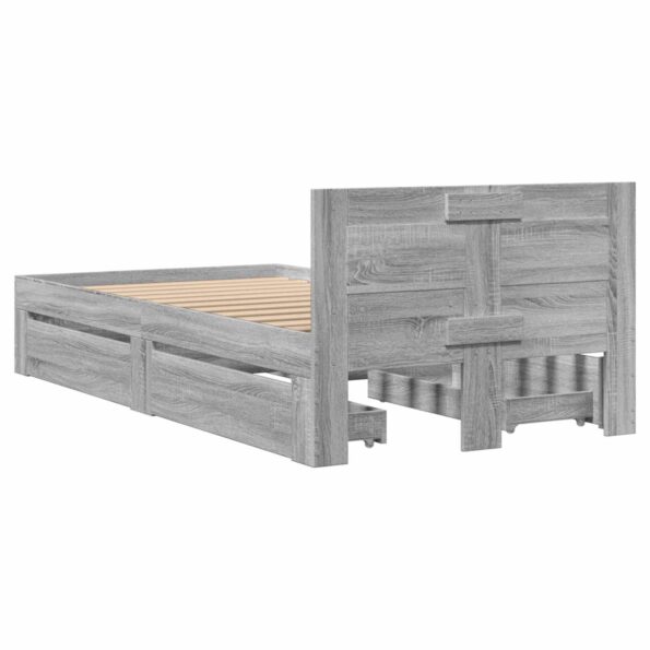 vidaXL Rám postele s čelom Sivý Sonoma 80 x 200 cm Kompozitné drevo – Obrázok 7