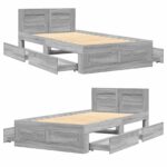 vidaXL Rám postele s čelom Sivý Sonoma 80 x 200 cm Kompozitné drevo – Obrázok 9
