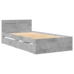 vidaXL Rám postele s čelom Betónovo sivá 80 x 200 cm Kompozitné drevo – Obrázok 2