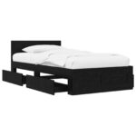 vidaXL Rám postele s čelom Čierny dub 80 x 200 cm Kompozitné drevo – Obrázok 2