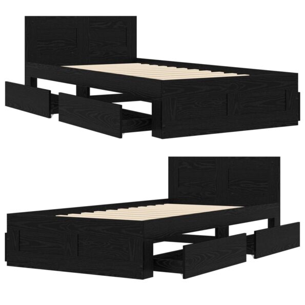 vidaXL Rám postele s čelom Čierny dub 80 x 200 cm Kompozitné drevo – Obrázok 8