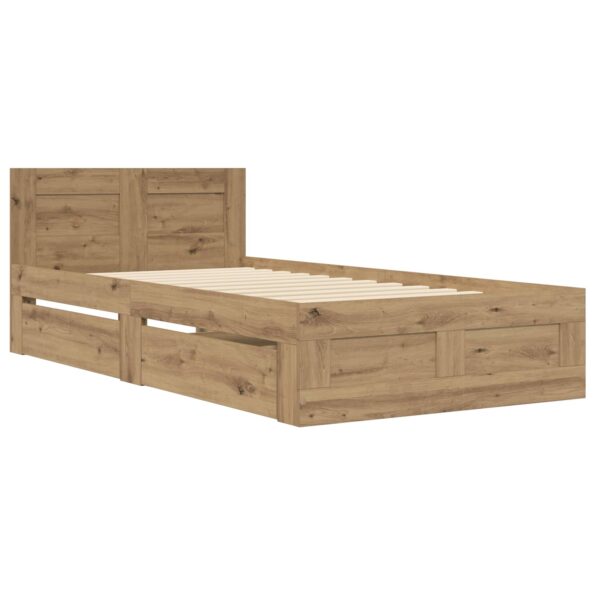 vidaXL Rám postele s čelom Dub artisan 80 x 200 cm Kompozitné drevo – Obrázok 3