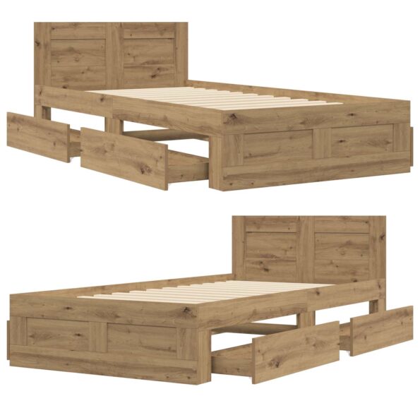 vidaXL Rám postele s čelom Dub artisan 80 x 200 cm Kompozitné drevo – Obrázok 8