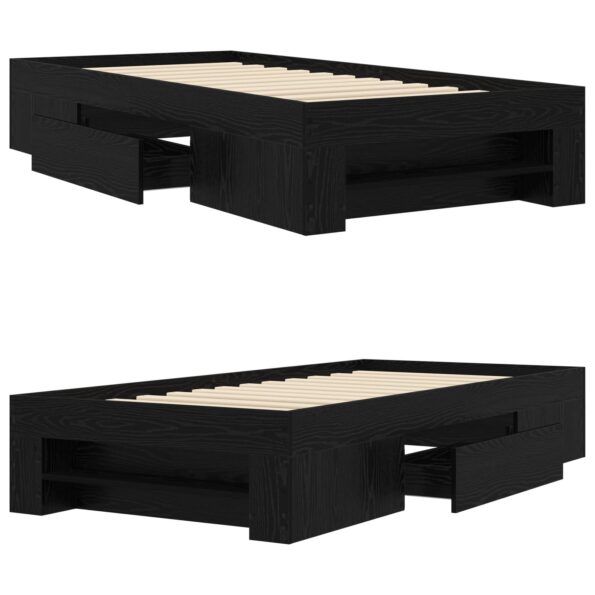 vidaXL Rám postele so skladom Čierny dub 80 x 200 cm Kompozitné drevo – Obrázok 9