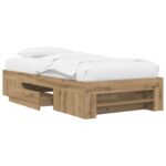 vidaXL Rám postele so skladom Dub artisan 80 x 200 cm Kompozitné drevo – Obrázok 3