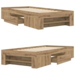 vidaXL Rám postele so skladom Dub artisan 80 x 200 cm Kompozitné drevo – Obrázok 9