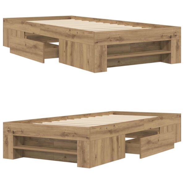 vidaXL Rám postele so skladom Dub artisan 80 x 200 cm Kompozitné drevo – Obrázok 9