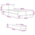 vidaXL Rám postele s čelom Dymový dub 80 x 200 cm Kompozitné drevo – Obrázok 10