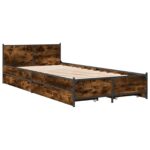 vidaXL Rám postele s čelom Dymový dub 80 x 200 cm Kompozitné drevo – Obrázok 3