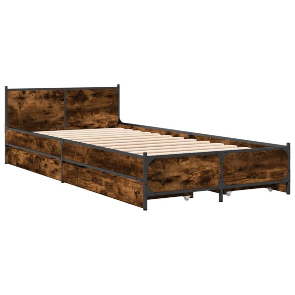 vidaXL Rám postele s čelom Dymový dub 80 x 200 cm Kompozitné drevo – Obrázok 3