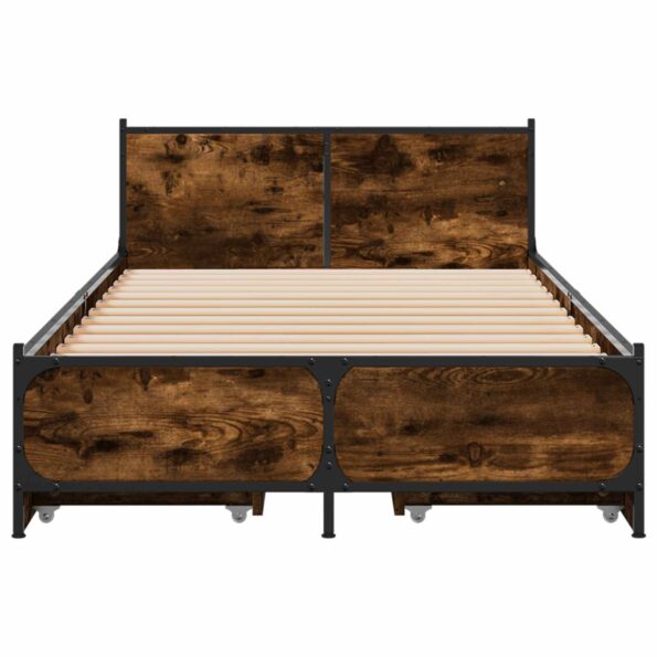 vidaXL Rám postele s čelom Dymový dub 80 x 200 cm Kompozitné drevo – Obrázok 4