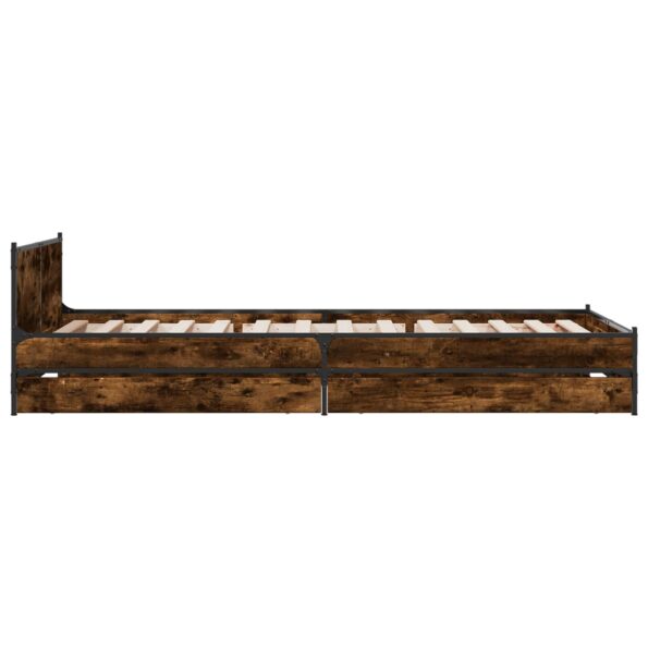 vidaXL Rám postele s čelom Dymový dub 80 x 200 cm Kompozitné drevo – Obrázok 5