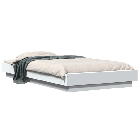 vidaXL Rám postele na podlahe Biela 80 x 210 cm Kompozitné drevo – Obrázok 2