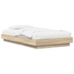 vidaXL Rám postele na podlahe Dub sonoma 80 x 210 cm Kompozitné drevo – Obrázok 2