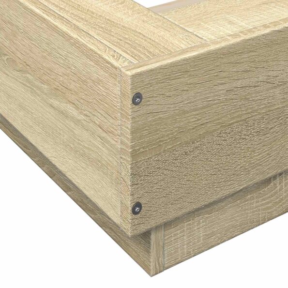 vidaXL Rám postele na podlahe Dub sonoma 80 x 210 cm Kompozitné drevo – Obrázok 7