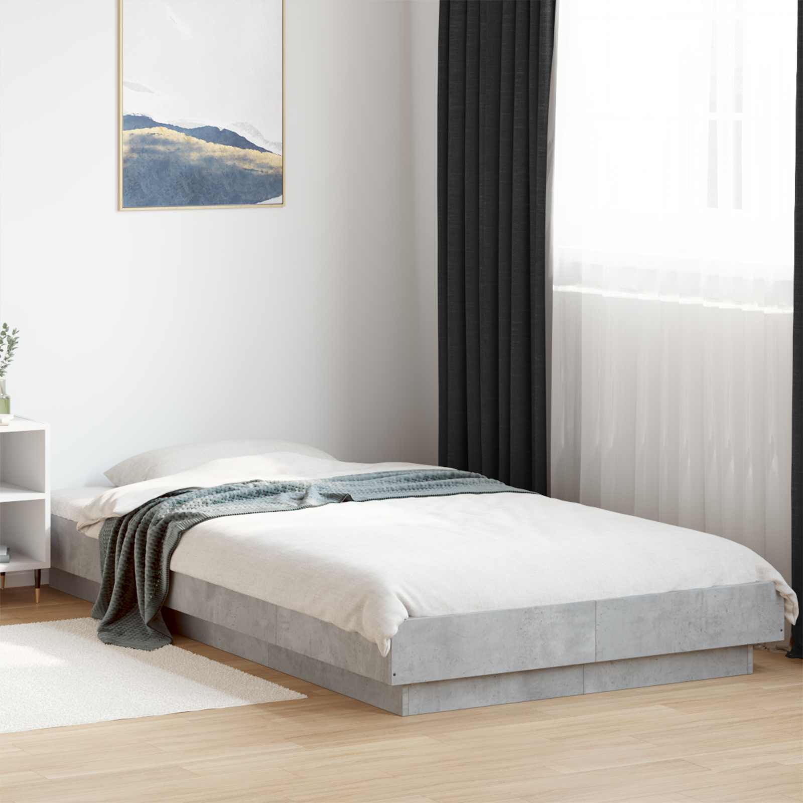 3429704_1.jpg vidaXL Rám postele na podlahe Betónovo sivá 80 x 210 cm – Obrázok 1