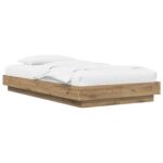 vidaXL Rám postele na podlahe Dub artisan 80 x 210 cm Kompozitné drevo – Obrázok 2