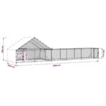 vidaXL Kurník so strechou a dvorom 2 ks Strieborná 800 x 200 x 190 cm – Obrázok 12