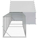 vidaXL Kurník so strechou a dvorom 2 ks Strieborná 800 x 200 x 190 cm – Obrázok 4