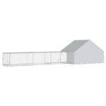vidaXL Kurník so strechou a dvorom 2 ks Strieborná 800 x 200 x 190 cm – Obrázok 5