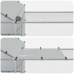 vidaXL Kurník so strechou a dvorom 2 ks Strieborná 800 x 200 x 190 cm – Obrázok 9