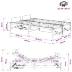 vidaXL Elektrický nastaviteľný rám postele Čierna 120 x 190 cm Oceľ – Obrázok 11
