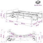 vidaXL Elektrický nastaviteľný rám postele Čierna 140 x 190 cm Oceľ – Obrázok 11
