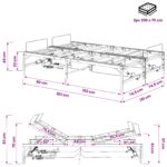 vidaXL Elektrický nastaviteľný rám postele Čierna 150 x 200 cm Oceľ – Obrázok 11