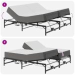 vidaXL Elektrický nastaviteľný rám postele Čierna 160 x 200 cm Oceľ – Obrázok 10