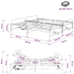 vidaXL Elektrický nastaviteľný rám postele Čierna 160 x 200 cm Oceľ – Obrázok 11