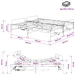 vidaXL Elektrický nastaviteľný rám postele Čierna 200 x 200 cm Oceľ – Obrázok 11