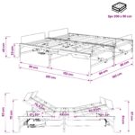 vidaXL Elektrický nastaviteľný rám postele Biela 180 x 200 cm Oceľ – Obrázok 11