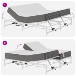 vidaXL Elektrický nastaviteľný rám postele Biela 183 x 213 cm Oceľ – Obrázok 10