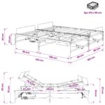 vidaXL Elektrický nastaviteľný rám postele Biela 183 x 213 cm Oceľ – Obrázok 11