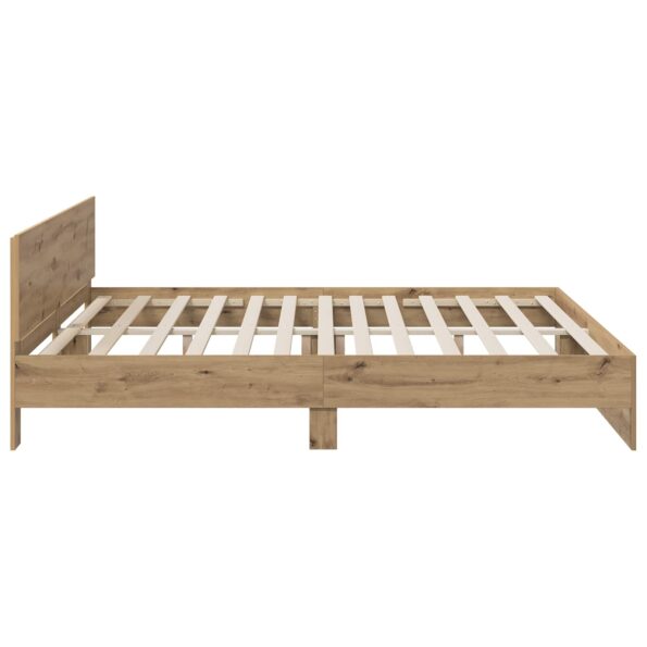 vidaXL Rám postele s čelom Dub artisan 200 x 200 cm Kompozitné drevo – Obrázok 5